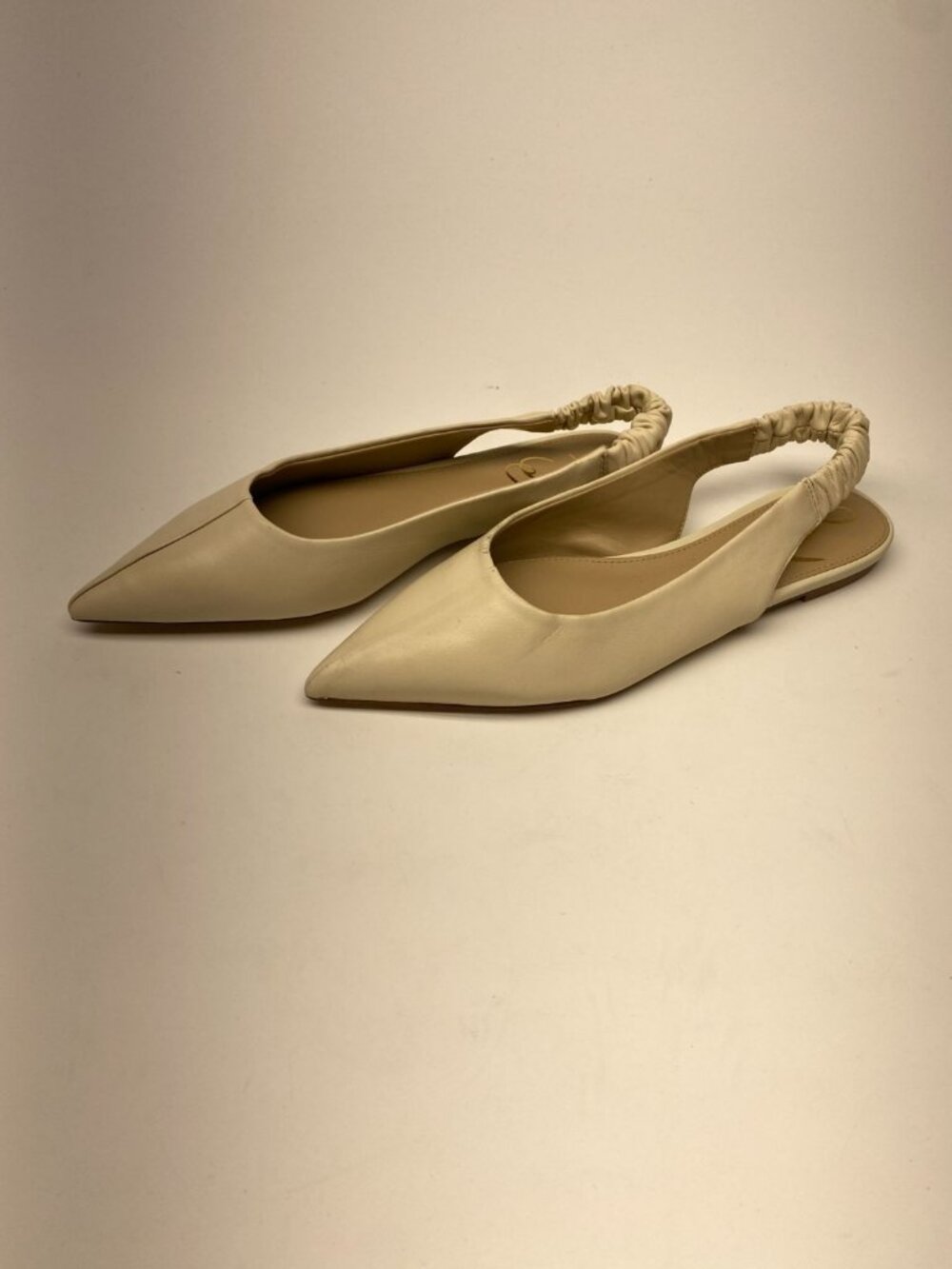 Sam Edelman Womens Whitney Slingback Ivory Pointed Toe Flat Sz 6.5